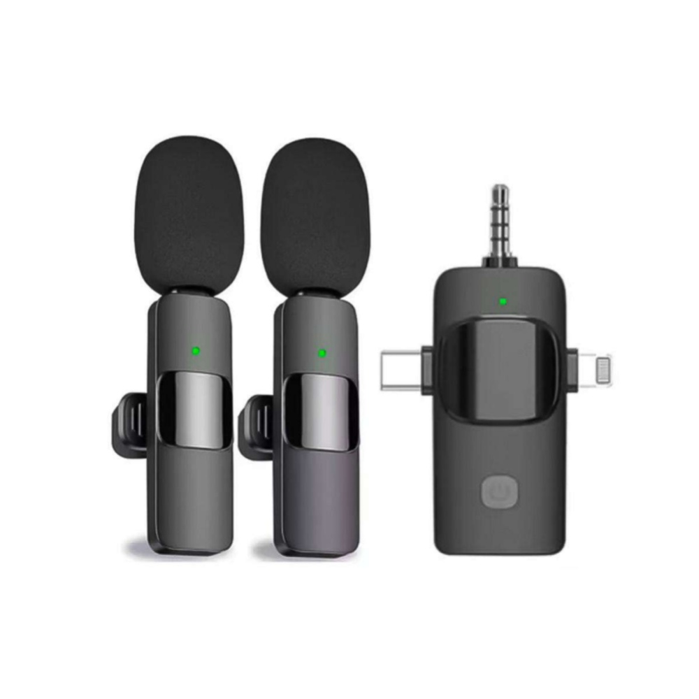 MICROFONO INALAMBRICO DE  SOLAPA 3 EN 1 PARA CELULAR