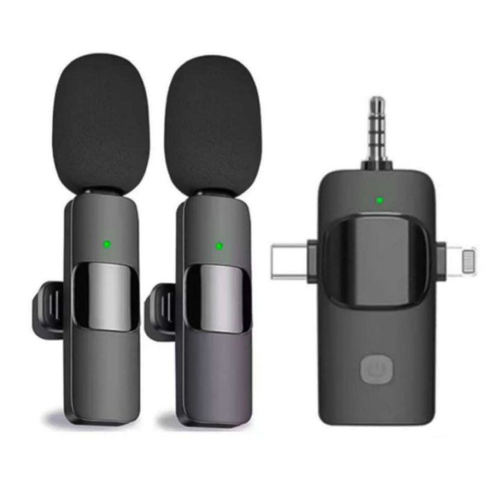 MICROFONO INALAMBRICO DE  SOLAPA 3 EN 1 PARA CELULAR